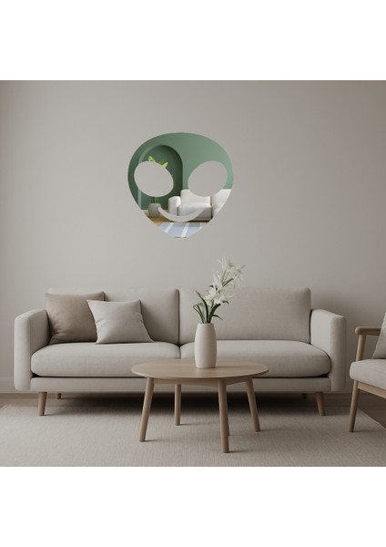 Uzaylı Motifli Dekoratif Aynalı Tablo - ALVN4573-5579