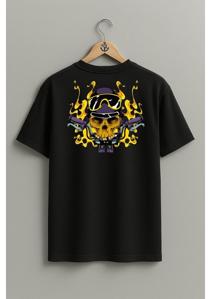 Oversize Kuru Kafa Rider Cep ve Sırt Tasarımlı Unisex T-Shirt fiyatları