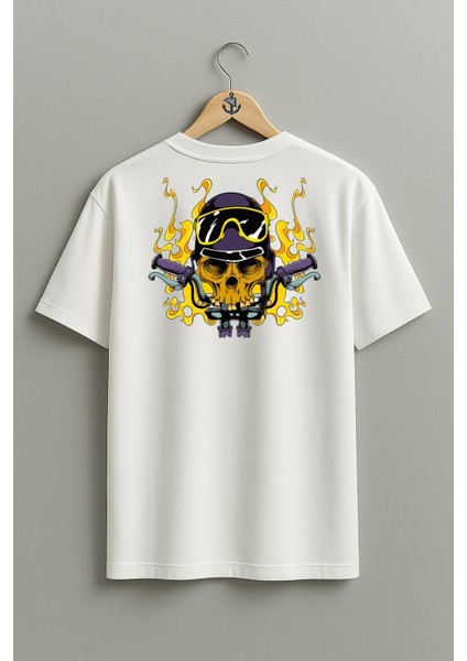 Oversize Kuru Kafa Rider Cep ve Sırt Tasarımlı Unisex T-Shirt fiyatları