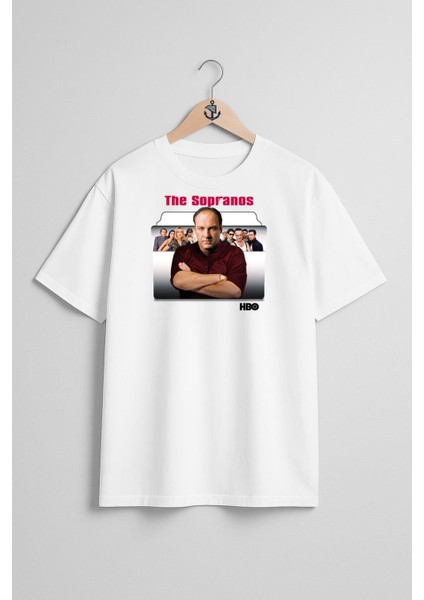 Oversize The Sopranos Hbo Göğüs Tasarımlı Unisex T-Shirt