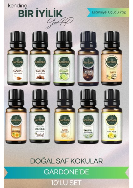 10*10 ml Set Esansiyel Uçucu Yağ Buhurdanlık Yağı Hava Nemlendir Aroma Difizörü Kokusu Esans
