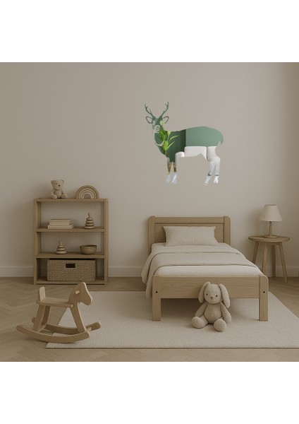 Geyik ve Doğa Siluetli Aynalı Tablo - LORCE5162-7733 fırsatları