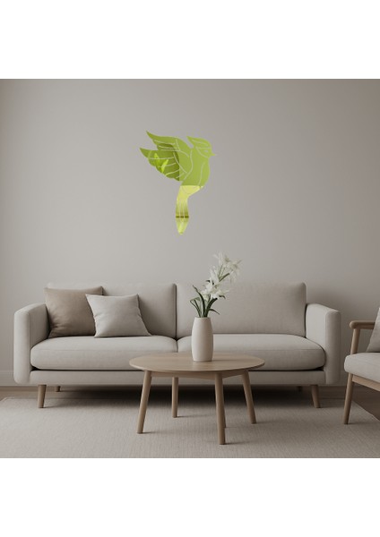 Kardinal Kuşu Dekoratif Altın Aynalı Tablo - LORCE4721-9156
