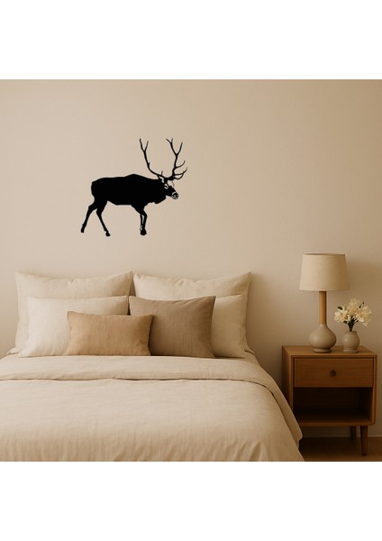 Geyik ve Dağ Manzaralı Dekoratif Tablo - ALVN3301-1488