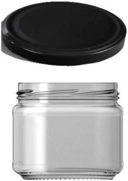 Şık 4'lü Cam Kavanoz Seti, 300 Cc, Siyah Kapaklı, Modern Tasarım