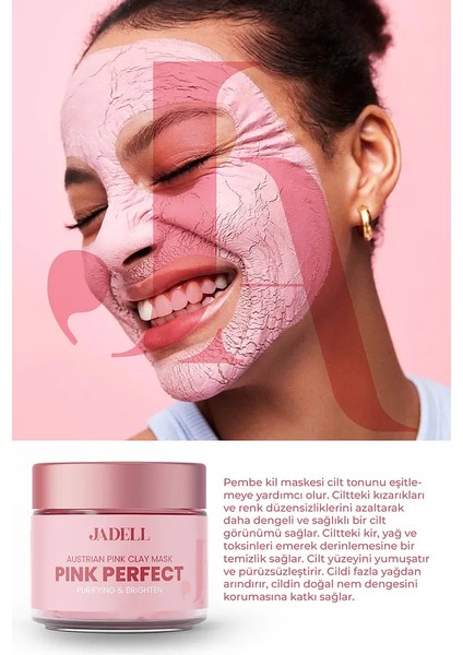 Jadell Pembe Kil Maskesi, ve Siyah Nokta Karşıtı ve Arındırıcı Sebum Denge Sağlayıcı Maske, 100ML fiyatları