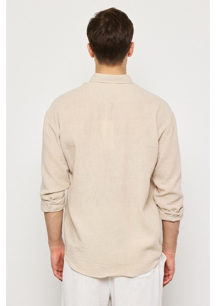 Keten Uzun Kollu Oversize Gömlek fırsatları