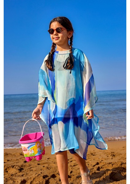 Kız Çocuk Pareo | Hafif Mavi Desenli Tek Parça – CP2501 fiyatları