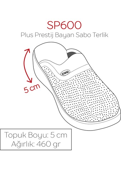 Çiçekli Plus Prestij Kadın Sabo Terlik Ortopedik Doktor Hemşire Hastane Terliği