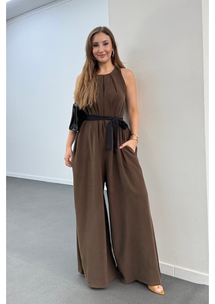 Narges Modal Kumaşlı Geniş Paça Tulum