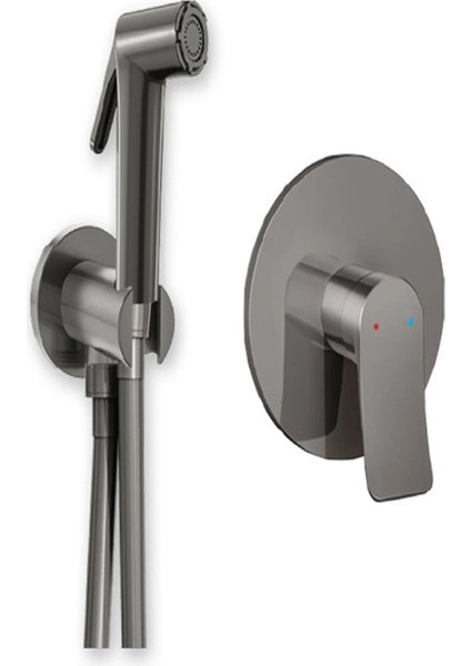 Valero Round Ankastre Shut-Off Batarya Seti (Antrasit Gri)