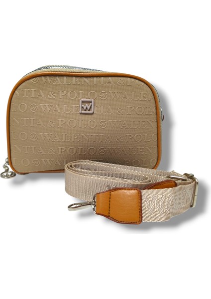 Tuana 220-25 Deri Kabartma Yazılı Omuz Askılı Kadın Çanta