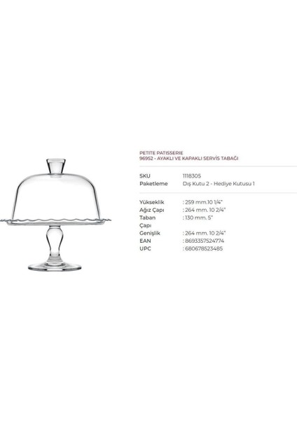 Beyaz Ayaklı ve Kapaklı Sunum Tabağı - Kek ve Pasta Fanusu fiyatları