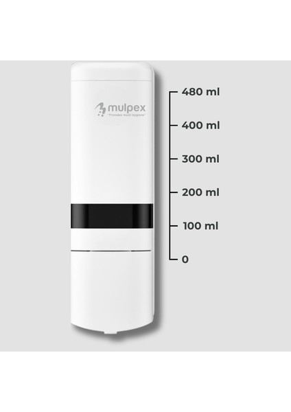 480 ml Beyaz Duvara Monte Sıvı Sabun Dispenseri | Premium Kalite Abs Gövde, Anahtarlı, Şık ve Güvenli