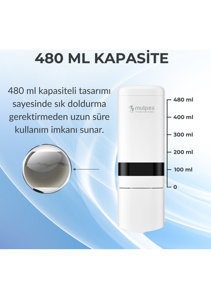 480 ml Beyaz Duvara Monte Sıvı Sabun Dispenseri | Premium Kalite Abs Gövde, Anahtarlı, Şık ve Güvenli fiyatları