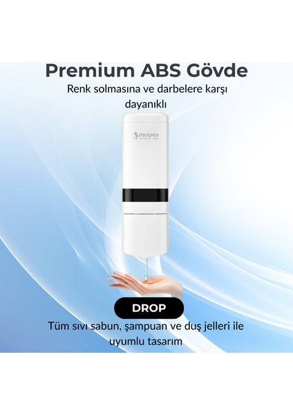 480 ml Beyaz Duvara Monte Sıvı Sabun Dispenseri | Premium Kalite Abs Gövde, Anahtarlı, Şık ve Güvenli modelleri