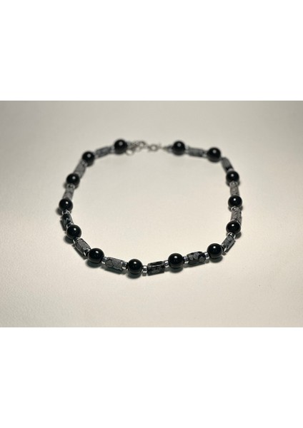 Karışık Siyah Taşlı Kolye