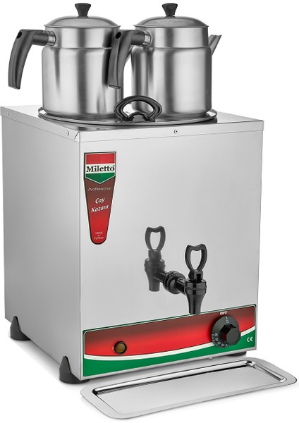 30 Model Elektrikli 2 Demlikli Çay Kazanı 15 lt (Demlikler Dahil) - MEJ12