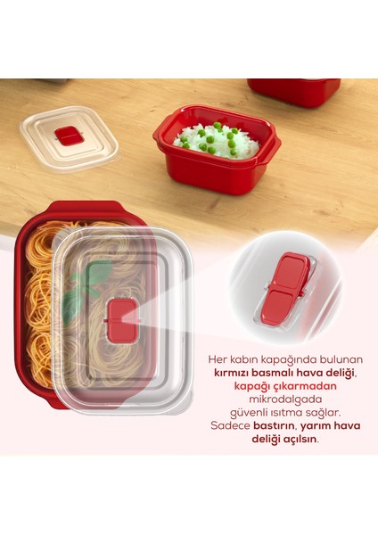 Kapaklı 3’lü Mikrodalgaya Uygun Dikdörtgen Saklama Kabı Seti - 500 ml fiyatları