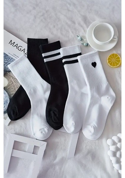 Unisex 5 Çift Premium Kalite Desenli Tenis Soket indirimleri
