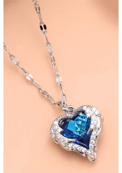 Kadın Paslanmaz Çelik Gümüş Okyanus Kolye ve Yüzük Set (Kutulu) fiyatları