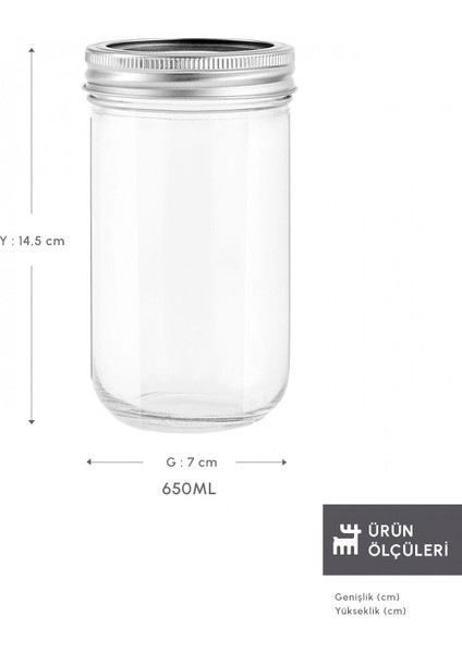 Beyaz 650ML Boyunsuz Şeffaf Cam Kavanoz, Kullanışlı ve Şık Tasarım fiyatları