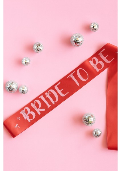 Kırmızı Üzeri Fiyonk Konsept Bride To Be Kuşak , Bekarlığa Veda Kuşağı