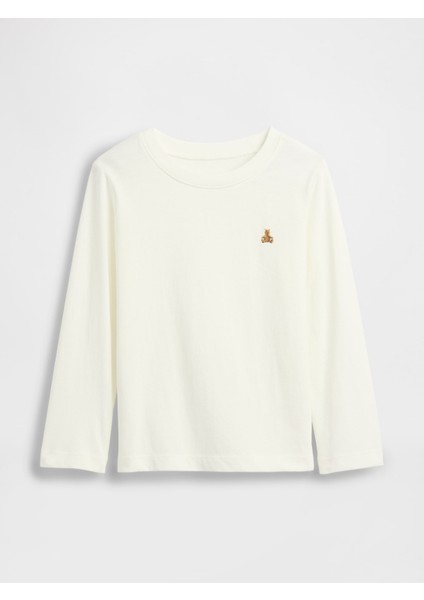 Erkek Bebek Beyaz Brannan Bear Bisiklet Yaka T-Shirt