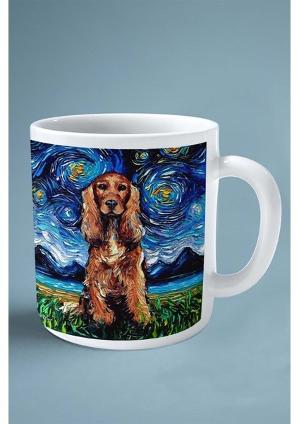 Cocker Spaniel Köpek Isimli Kişiye Özel Baskılı Kupa Bardak Portre