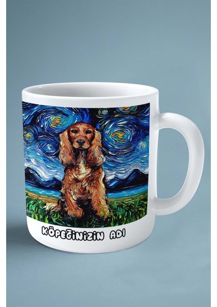 Cocker Spaniel Köpek Isimli Kişiye Özel Baskılı Kupa Bardak Portre fiyatları