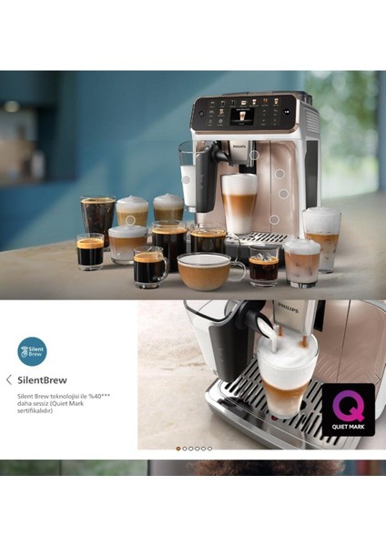 5500SERİ Tam Otomatik Espresso Makinesi, 20 Sıcak ve Soğuk Içecek Espresso, Sütlü Latte, Cappuccino + 1KG kahve+ Hassas Mutfak Tartısı modelleri