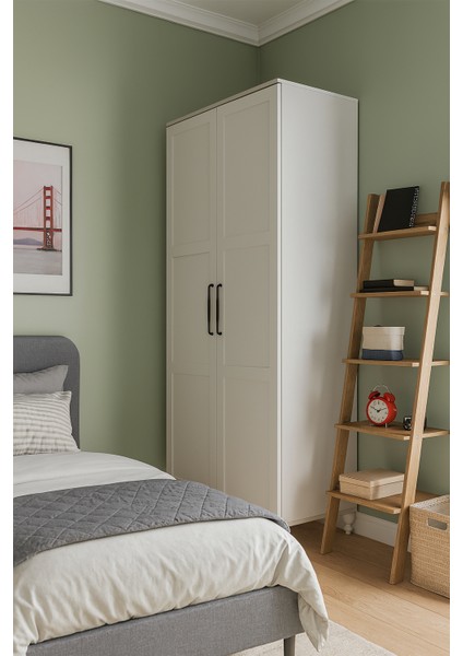 Genç Odası Dolabı MDF Malzemeden Beyaz Renk 1 Parça Modern Tasarım fiyatları