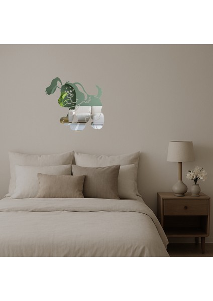 Pembe Tasmalı Kahverengi Yavru Köpek Aynalı Tablosu - LORCE4909-9381 fiyatları