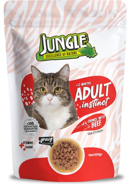 Pouch Yetişkin Kedi Dana Eti Parçalı 100 G