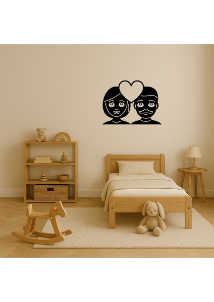 Kalpli Çift Emoji Dekoratif Tablo - LORCE6801-3953 modelleri