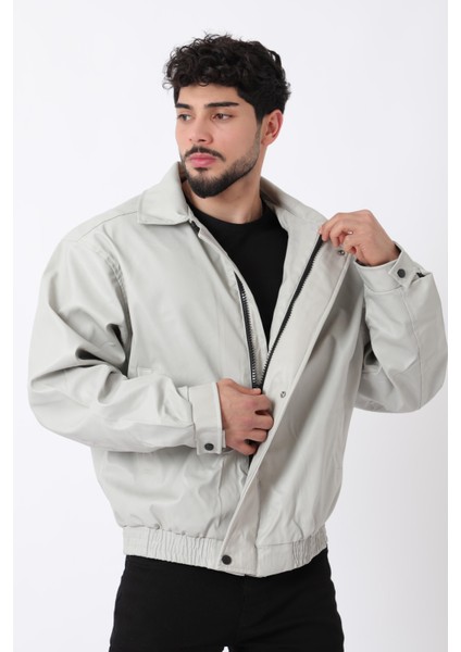 Oversize Bel Lastikli Suni Deri Mont ARW-OVR-50372