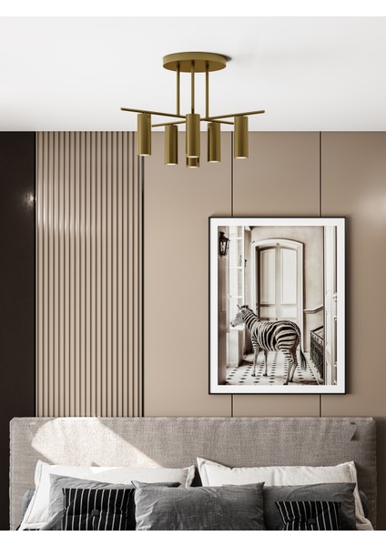 Zenix Eskitme Metal Gövdeli 6'lı Spot LED Avize – GU10 Duylu