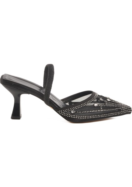 Siyah Taşlı Kadın Abiye Ayakkabı Florin T-100 Z modelleri