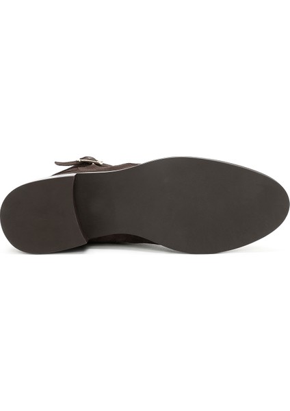 Kadın Kahverengi Fermuarlı Süet Deri Bot 25WFD150910 indirimleri