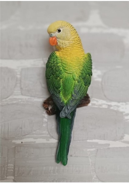 Iki Renkli El Boyama Muhabbet Kuşu Duvar Süsü, Balkon ve Bahçe Için Şık Dekor