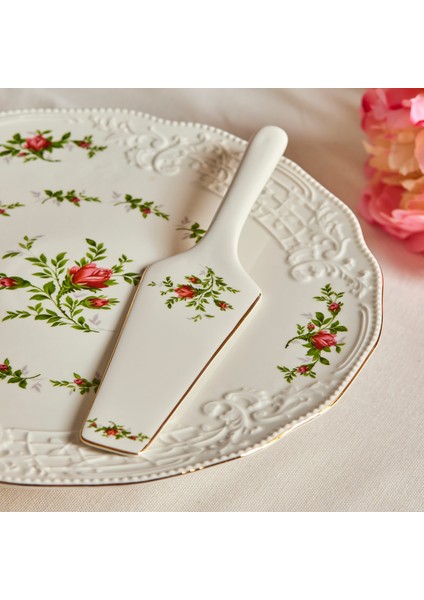 Vintage Rose 2 parça Spatulalı Kek Servis Seti 30 cm Krem modelleri
