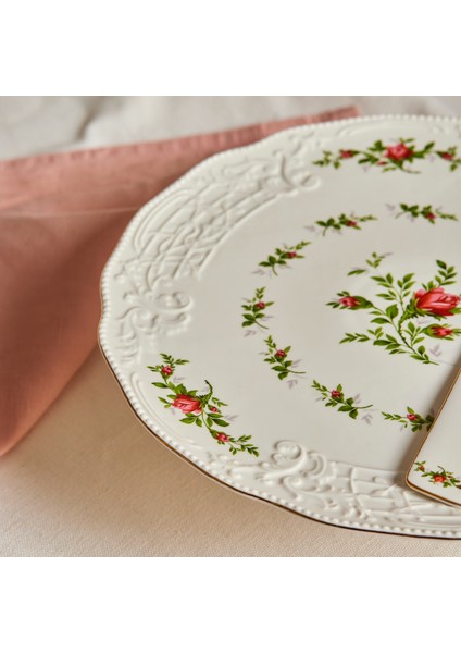 Vintage Rose 2 parça Spatulalı Kek Servis Seti 30 cm Krem fırsatları