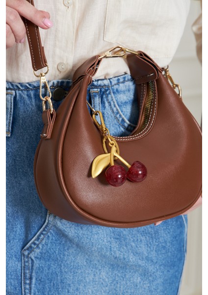 Noa Taba Mini Çapraz Askılı Charm Hediyeli Kadın El, Kol ve Omuz Çantası