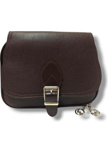 Tuana 205-25 Baskı Deri Kemer Tokalı Omuz Askılı Kadın Çanta