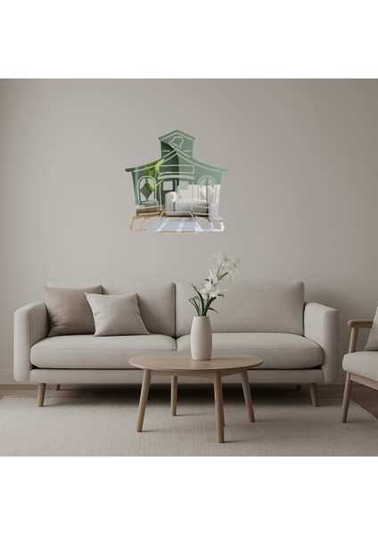 Ev ve Yapı Temalı Dekoratif Aynalı Tablo - ALVN9491-6005