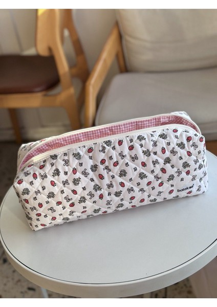 Kırmızı Çilek Desenli Saç Şekillendiricileri Için Seyahat Çantası - Xl Boy fiyatları