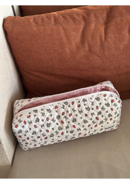 Kırmızı Çilek Desenli Saç Şekillendiricileri Için Seyahat Çantası - Xl Boy fırsatları