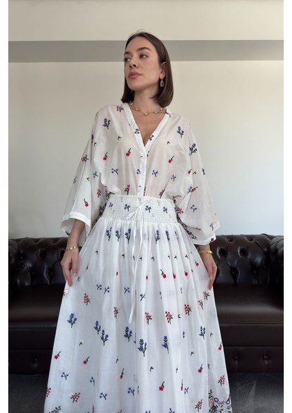Papatya - Kimonolu Premium Etekli Takım- Beyaz fiyatları
