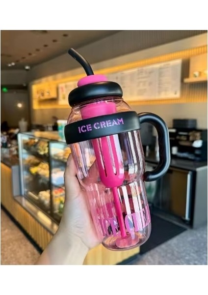 Ice Cream Detox Su Şişesi – 1300ML Bpa Free Big Mug Ice Bottle -Spor Matara