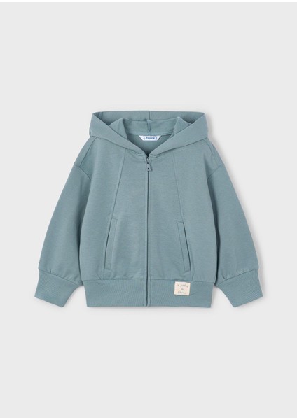 Kız Çocuk Fermuarlı Kapşonlu Hırka